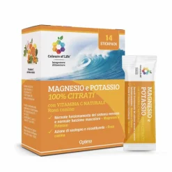 Optima Naturals Colours Of Life Magnesio e Potassio Vitamina C Integratore Ricostituente 14 Stick