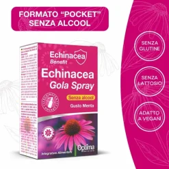 Optima Naturals Echinacea Gola Spray Senza Alcool per Benessere Gola 20ml
