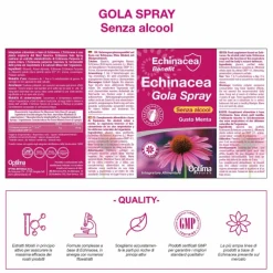 Optima Naturals Echinacea Gola Spray Senza Alcool per Benessere Gola 20ml