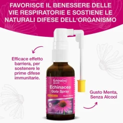Optima Naturals Echinacea Gola Spray Senza Alcool per Benessere Gola 20ml