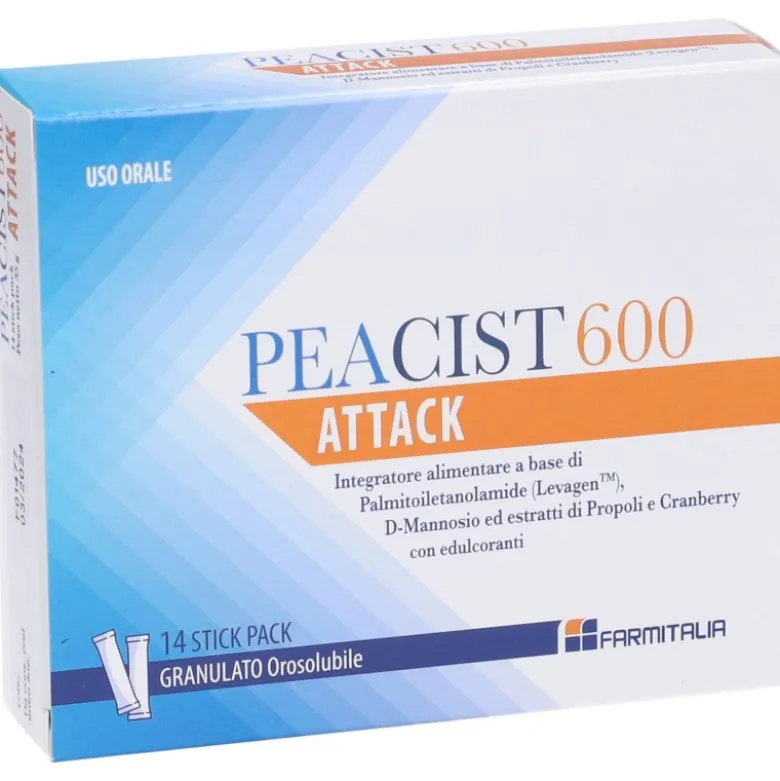 Peacist 600 Attack Integratore per Benessere Vie Urinarie 14 Bustine