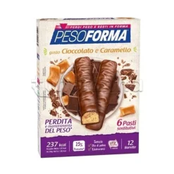 Pesoforma Barrette Cioccolato e Caramello Sostituto Pasto 12 Pezzi per 6 Pasti