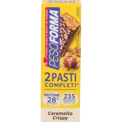 Pesoforma Barrette 2 Pasti Completi Gusto Caramello Crispy 2 Pezzi