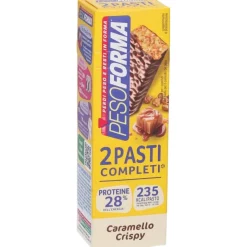 Pesoforma Barrette 2 Pasti Completi Gusto Caramello Crispy 2 Pezzi