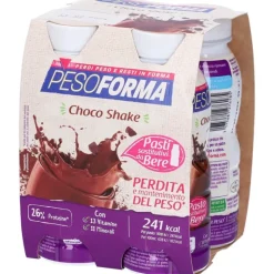Pesoforma Choco Shake Sostituto Pasto da Bere 4 Flaconi da 236 ml