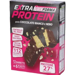 Pesoforma Extra Protein Barrette Cioccolato Bianco e Nero 12 Pezzi per 6 Pasti