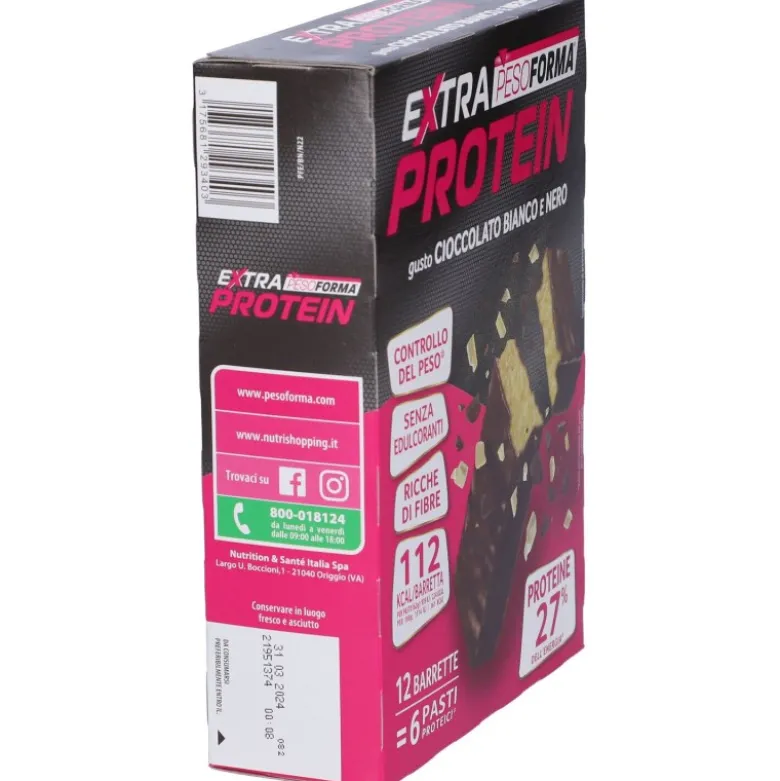 Pesoforma Extra Protein Barrette Cioccolato Bianco e Nero 12 Pezzi per 6 Pasti