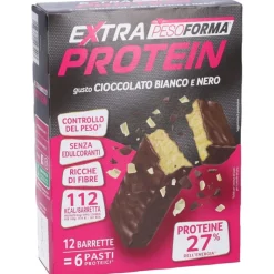 Pesoforma Extra Protein Barrette Cioccolato Bianco e Nero 12 Pezzi per 6 Pasti