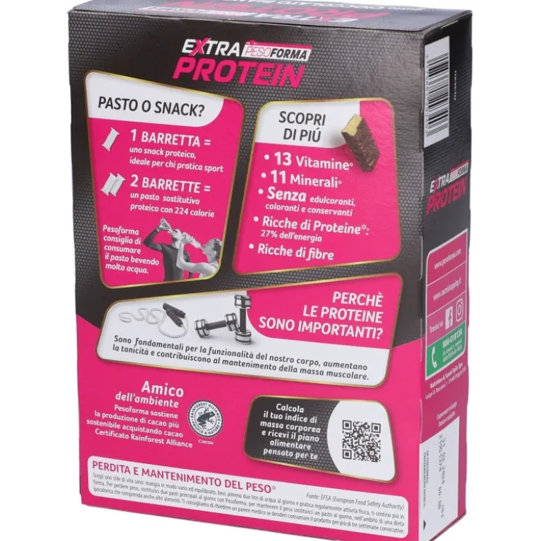 Pesoforma Extra Protein Barrette Cioccolato Bianco e Nero 12 Pezzi per 6 Pasti