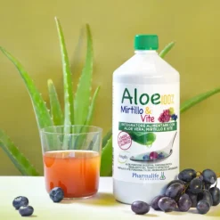 Pharmalife Research Aloe 100% Mirtillo e Vite Integratore per Depurazione 1 Litro