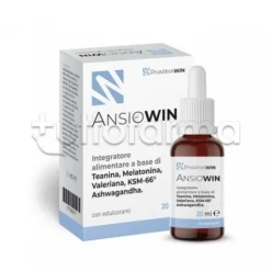 Pharmawin Ansiowin Gocce Integratore per Ansia, Stress e Sonno 20ml