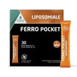 PromoPharma Ferro Pocket Liposomiale Integratore di Ferro 30 Stick da 2 g