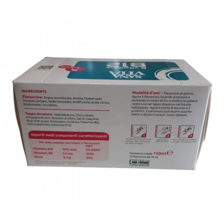 Sanavita B Vitamins B12 Equivalente Be-Total Advance 15 Flaconcini