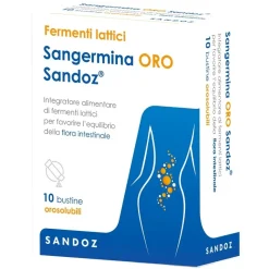 Sangermina Oro integratore fermenti lattici per equilibrio intestinale 10 bustine orosolubili