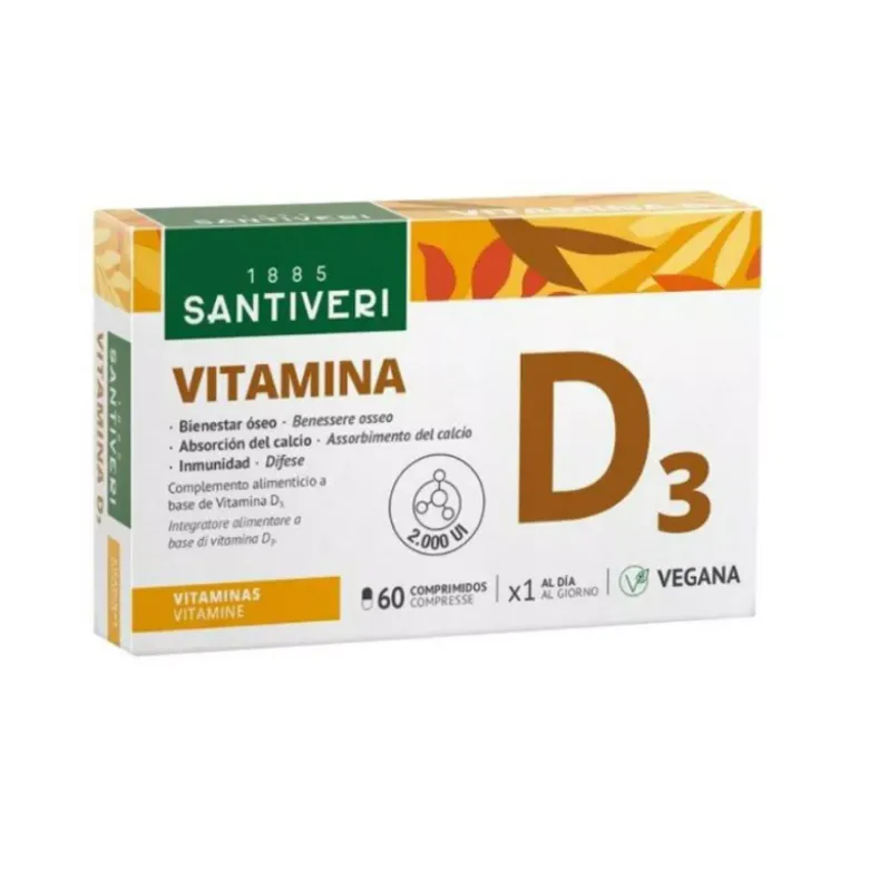Santiveri Vitamina D3 2000 UI Integratore Vegetale 60 Compresse
