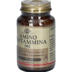 Solgar Amino Glutammina 500 Integratore per Recupero Muscolare 50 Capsule Vegetali