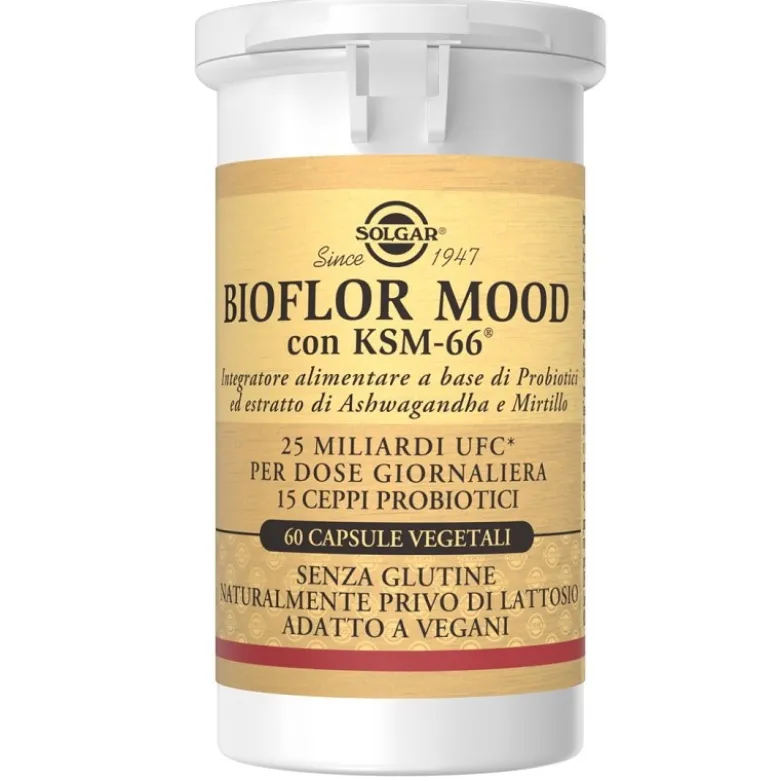 Solgar Bioflor Mood Integratore per Intestino e Benessere Mentale 60 Capsule