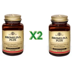 Solgar Bromelina Plus Integratore Digestivo e Drenante 60 Capsule - 2 Confezioni