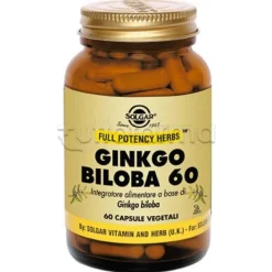 Solgar Ginkgo Biloba 60 per Circolazione e Memoria 60 Capsule Vegetali