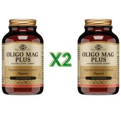 Solgar Oligo Mag Plus Integratore per Stanchezza e Stress 100 Tavolette - 2 Confezioni