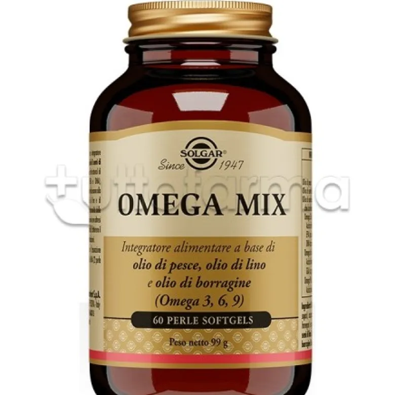 Solgar Omega Mix Integratore di Omega3 per Cuore e Colesterolo 60 Softgels