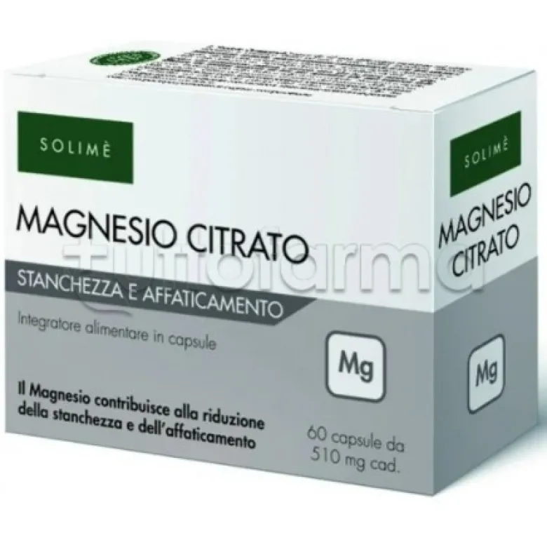 Solimé Magnesio Citrato Integratore di Magnesio 60 Capsule