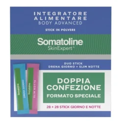 Somatoline Skin Expert Body Advanced Bipack Drena Giorno e Slim Notte per Drenaggio e Metabolismo 28+28 Stick da 2g