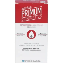 Specchiasol Primum Depurativo Mini Drink 15 Bustine Liquide Gusto Ciliegia