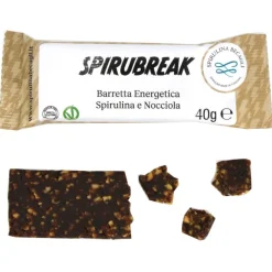 Spirubreak Barretta Energetica Spirulina e Nocciola per Energia Naturale Barretta da 40g