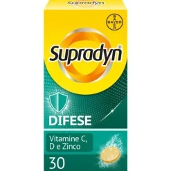 Supradyn Difese Adulto Integratore di Vitamina C D e Zinco 30 Compresse Effervescenti
