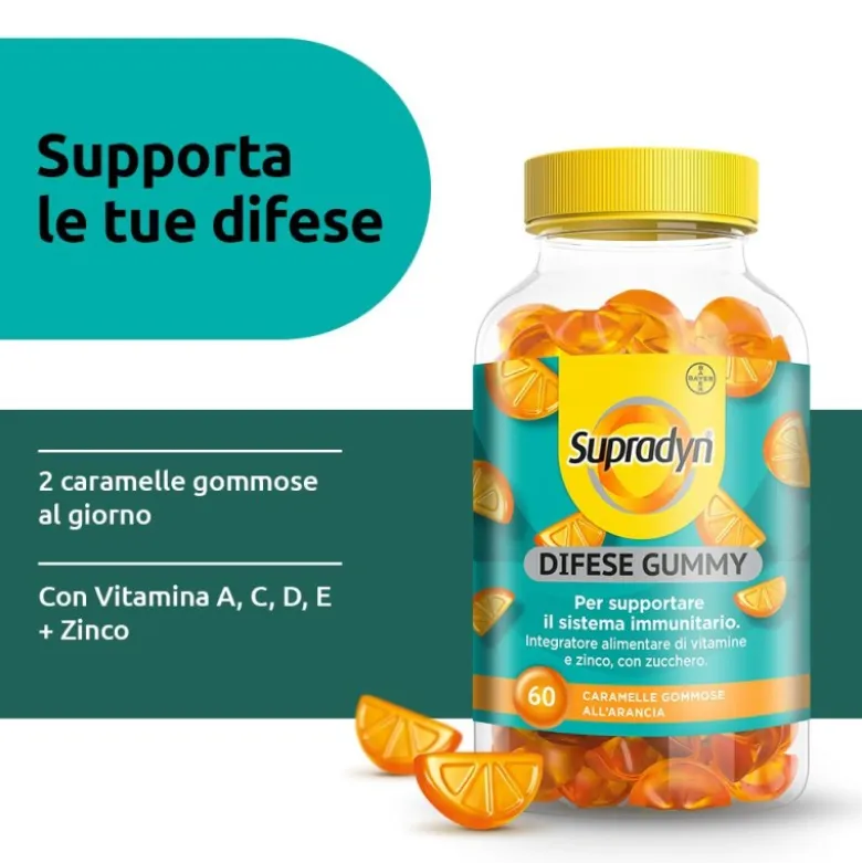 Supradyn Difese Gummy Vitamina C Vitamina D e Zinco 60 Caramelle