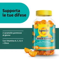 Supradyn Difese Gummy Vitamina C Vitamina D e Zinco 60 Caramelle
