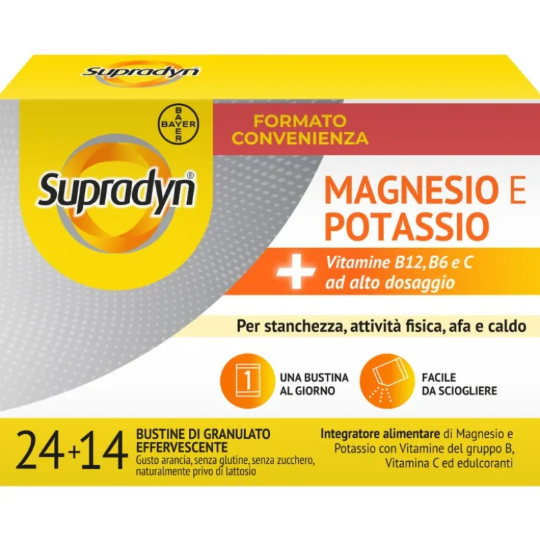Supradyn Magnesio e Potassio Integratore Energetico 24+14 Bustine Omaggio