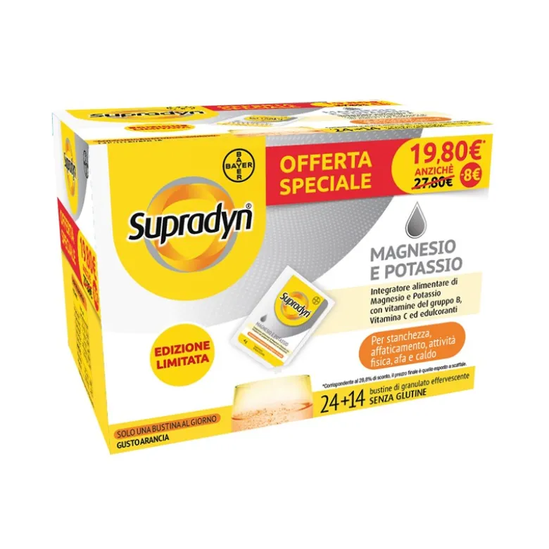 Supradyn Magnesio e Potassio Integratore Energetico 24+14 Bustine Omaggio