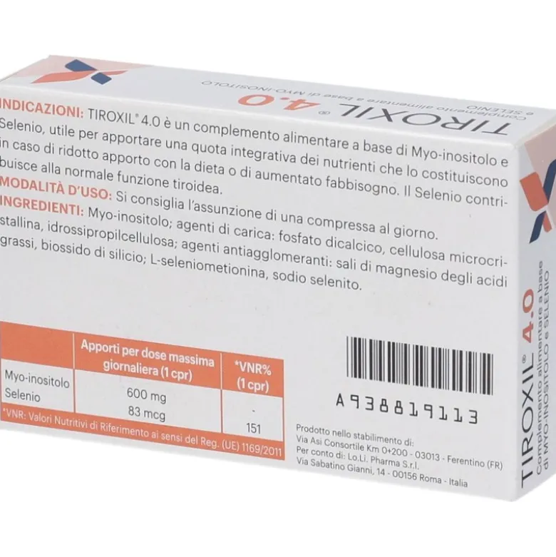 Tiroxil 4,0 Integratore per la Tiroide 30 Compresse