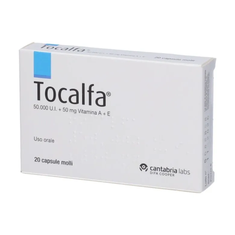 Tocalfa 20 Capsule Molli 50000 UI + 50 mg Vitamina A e Vitamina E