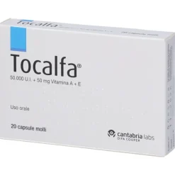 Tocalfa 20 Capsule Molli 50000 UI + 50 mg Vitamina A e Vitamina E