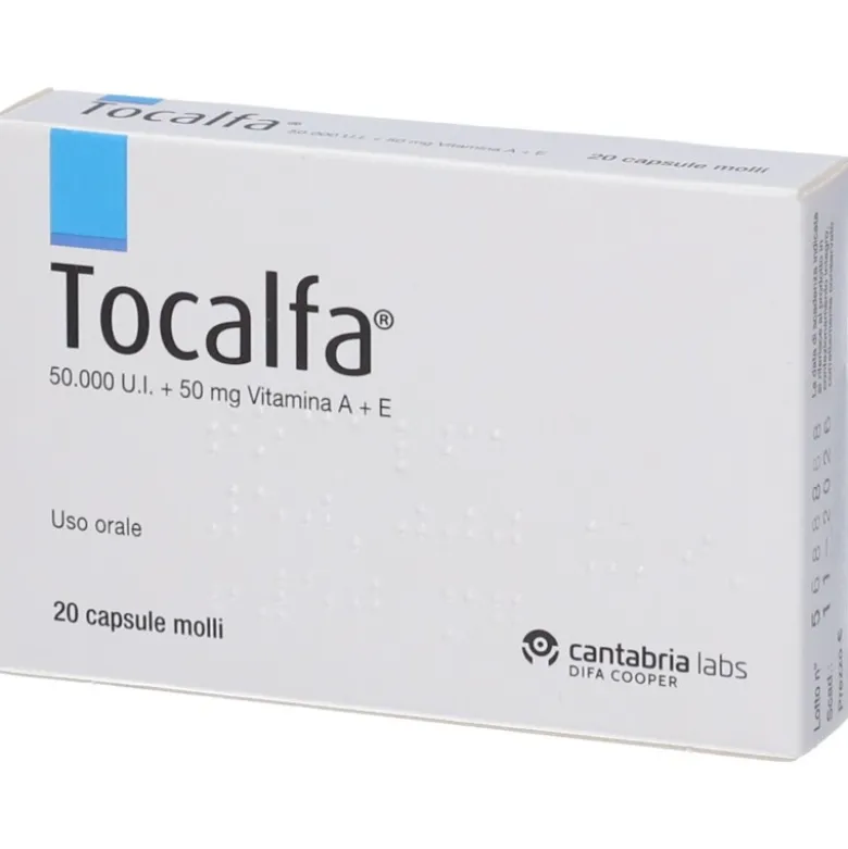 Tocalfa 20 Capsule Molli 50000 UI + 50 mg Vitamina A e Vitamina E