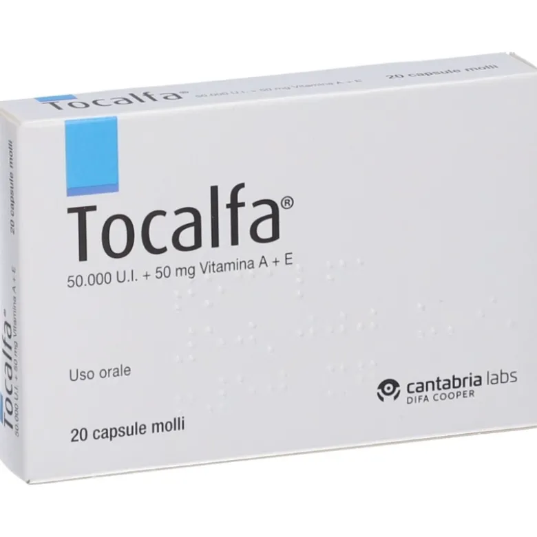 Tocalfa 20 Capsule Molli 50000 UI + 50 mg Vitamina A e Vitamina E