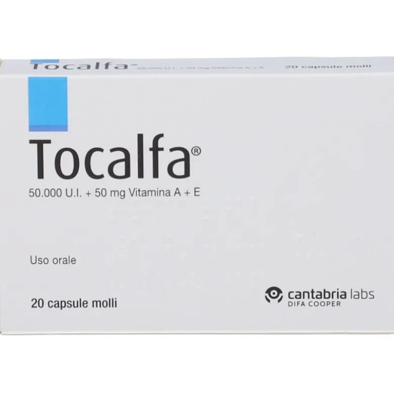 Tocalfa 20 Capsule Molli 50000 UI + 50 mg Vitamina A e Vitamina E