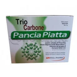 TrioCarbone Pancia Piatta contro Gonfiore 10 Bustine Enzimi + 10 Bustine Probiotici