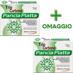TrioCarbone Pancia Piatta per Gonfiore 10 Bustine Bipartite + CONFEZIONE OMAGGIO