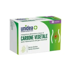 Unidea Carbone Vegetale Integratore per Gas Intestinali 80 Compresse
