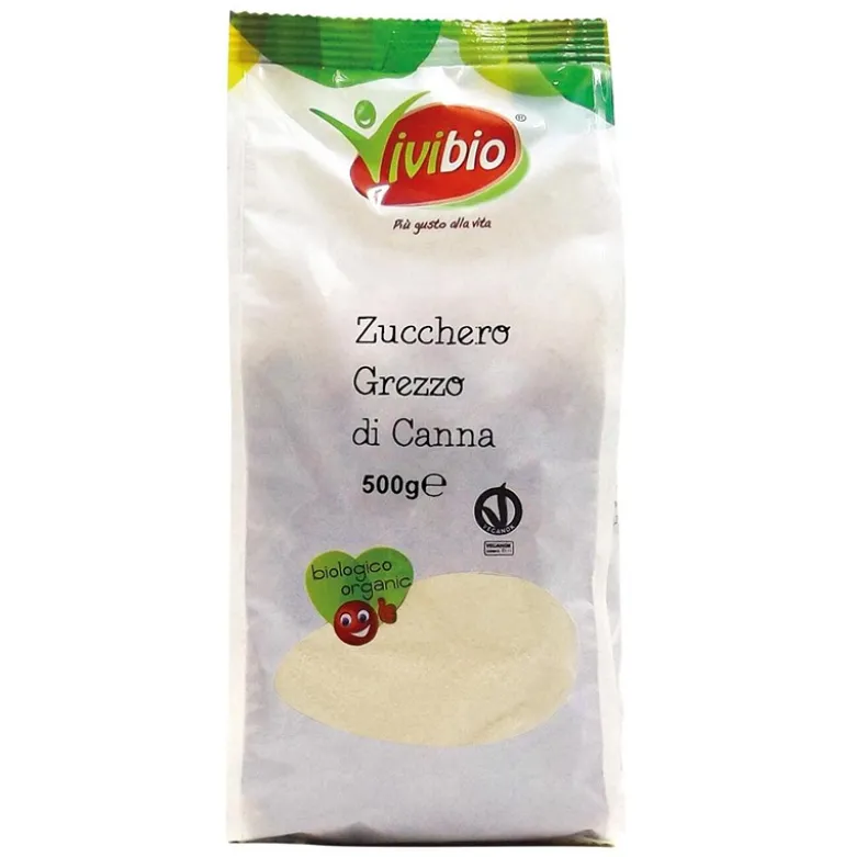 Vivibio Zucchero Grezzo di Canna dolcificante naturale biologico 500 g
