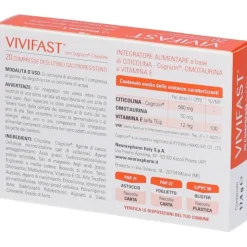 Vivifast Integratore per Memoria Studio e Concentrazione 20 Compresse