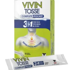 Vivin Tosse Complete Pocket Tosse Grassa, Secca e Mal di Gola 14 Bustine Monodose